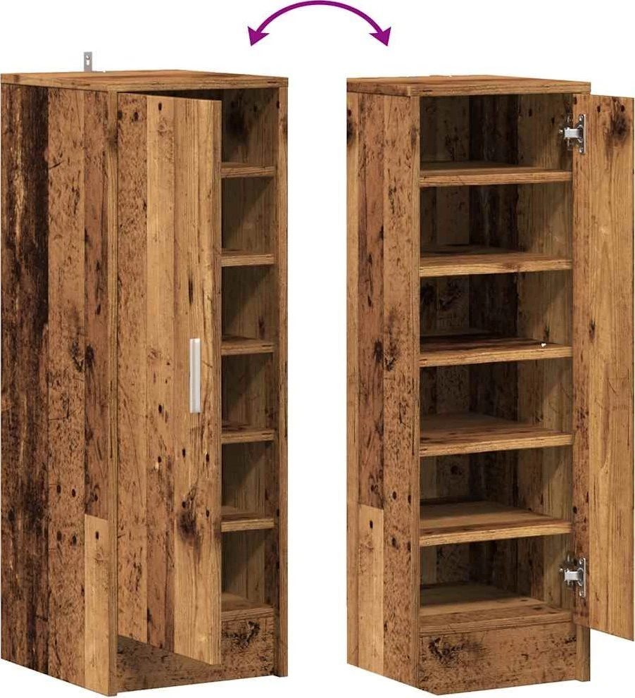 batų spintelė Old Wood 32x35x92 cm Engineered Wood