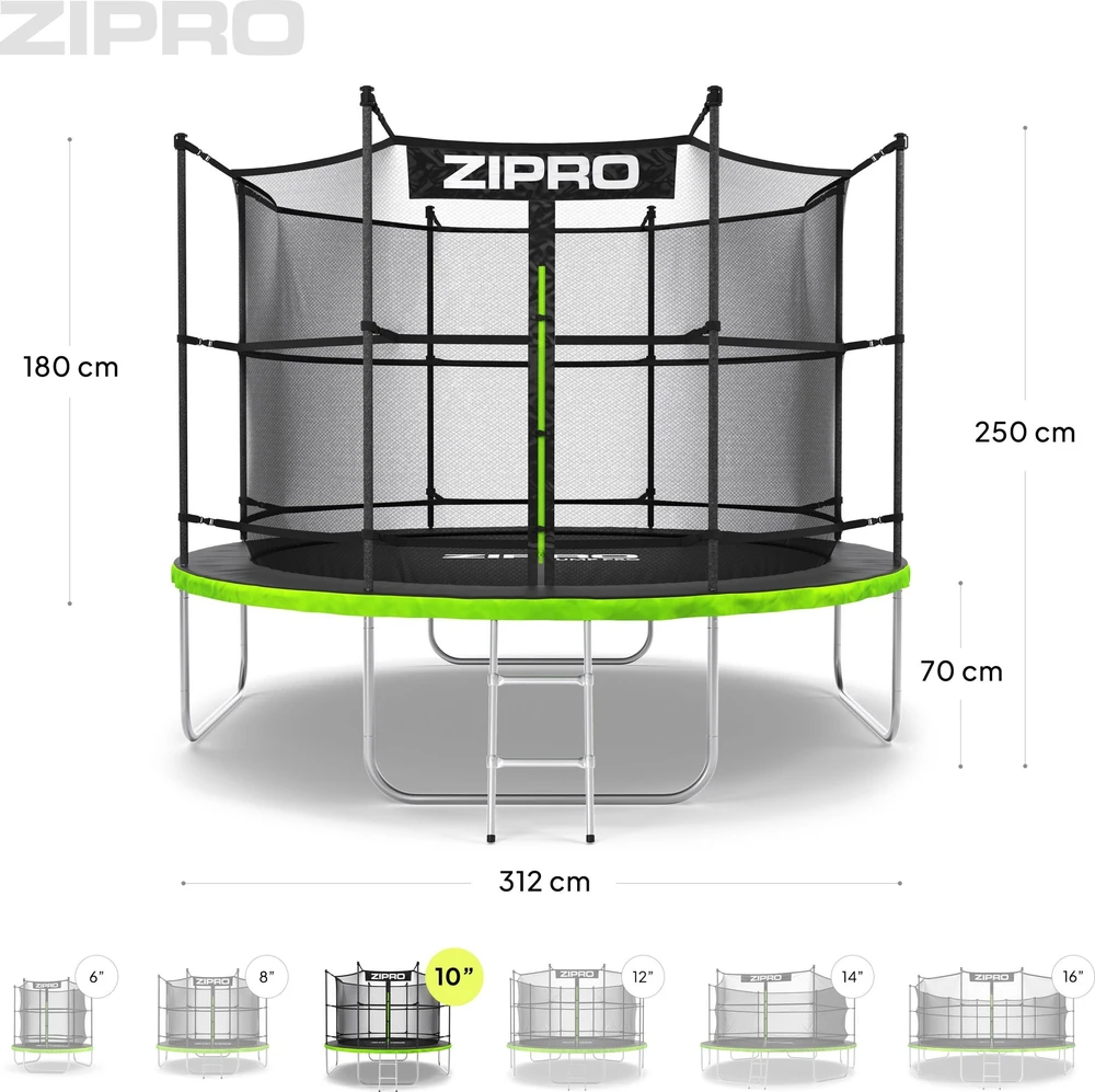 Zipro JumpPro IN Batutas su vidiniu tinklu, 312cm