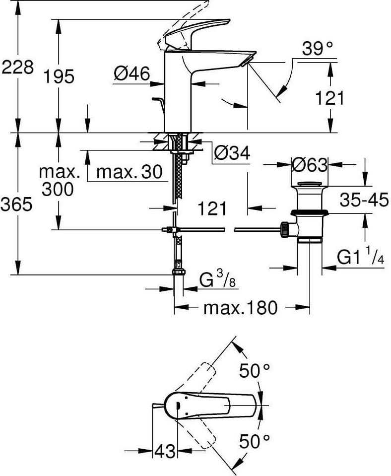 Praustuvo maišytuvas Grohe EUROSMART 23322003, chromo