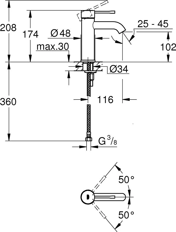 Praustuvo maišytuvas Grohe Essence 23590001