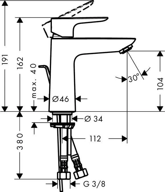 Hansgrohe Talis E 100 maisytuvas praustuvui