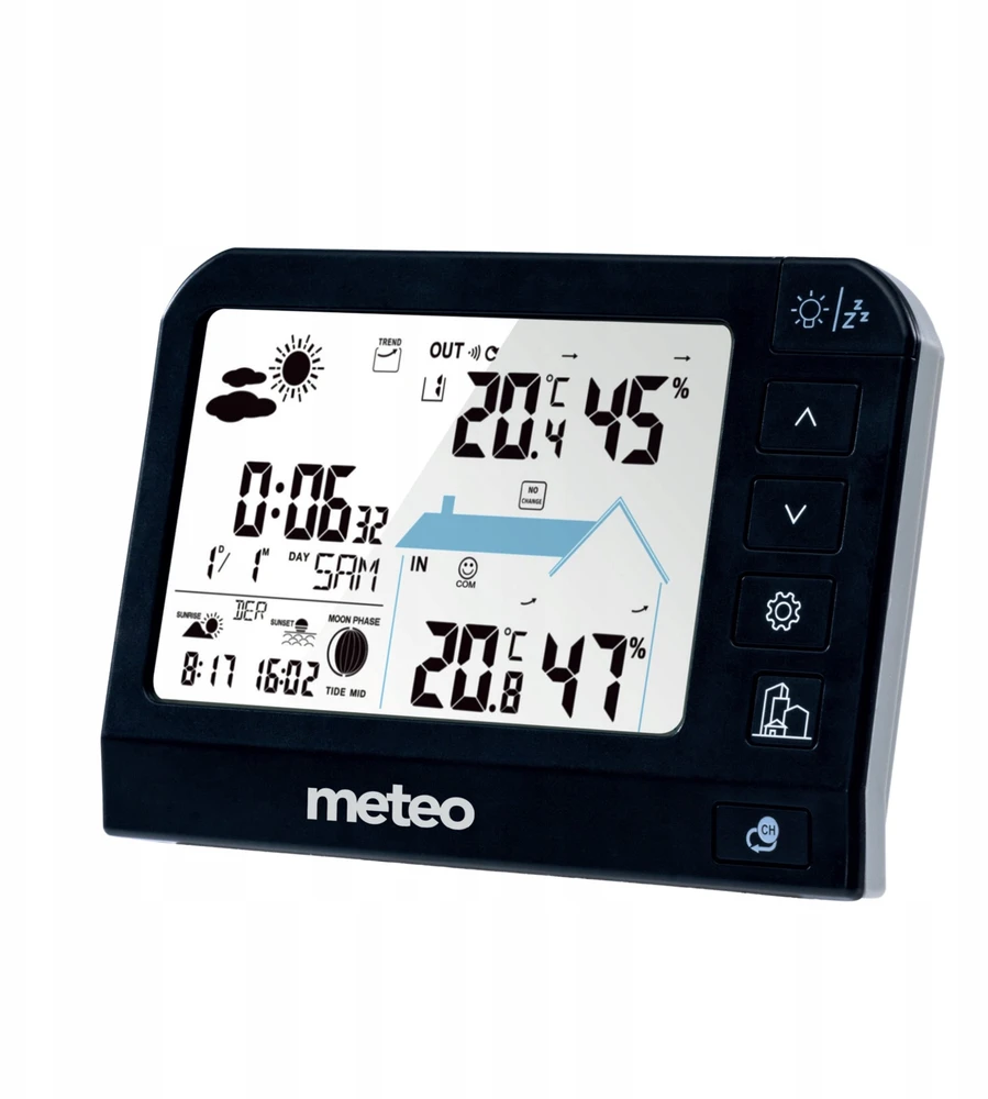 Meteo Bazinė stotelė POGODOWA METEO SP204 POGODYNKA HIGROMETR CZUJNIK IŠORINIS DCF