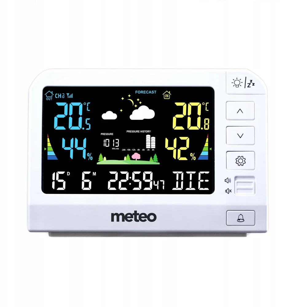 Meteo Bazinė stotelė POGODOWA METEO SP205 POGODYNKA HIGROMETR CZUJNIK IŠORINIS DCF