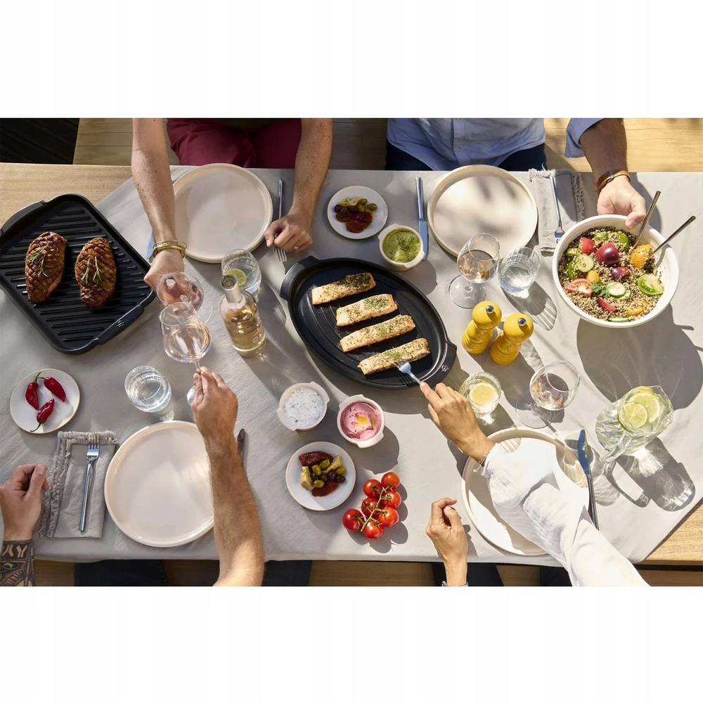 BBQ Žuvies kepimo lėkštė, 38 cm, ovali, prie stalo tvirtinama grotelių (PG-63078)