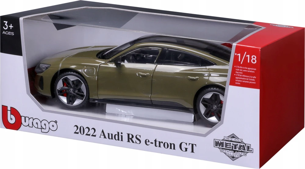 Bburago 2022 Audi RS E-Tron GT Žalias 1:18 BBURAGO
