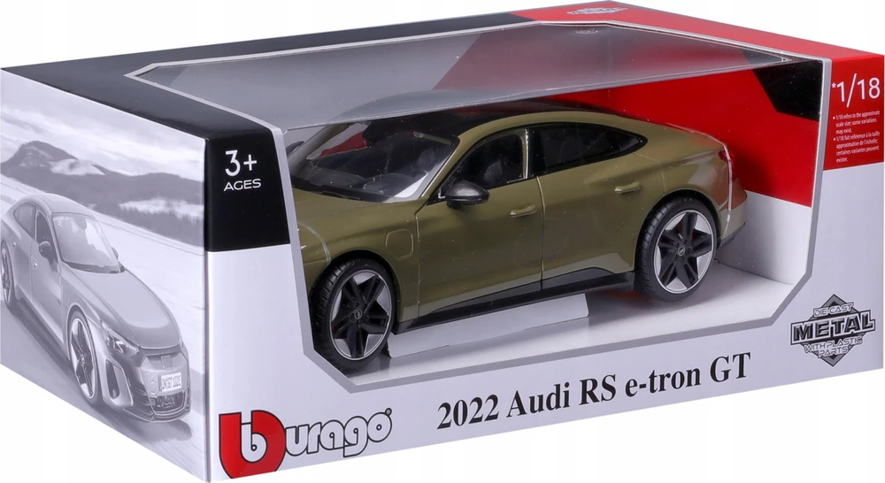 Bburago 2022 Audi RS E-Tron GT Žalias 1:18 BBURAGO
