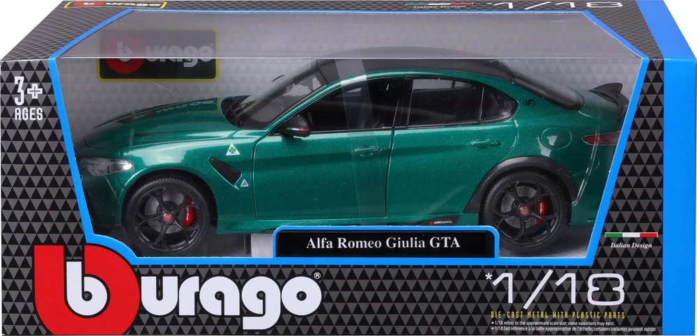 *BBURAGO metal., 1:18, ALFA ROMEO GIULIA GTA,žalias