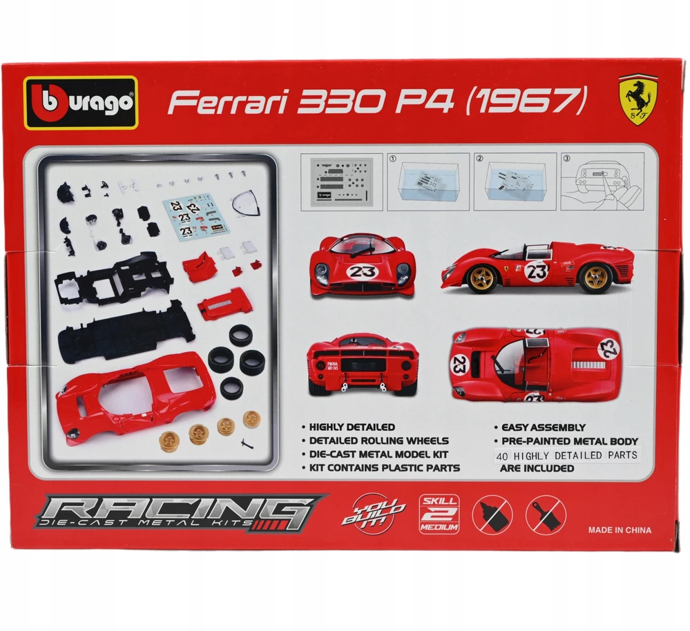 Bburago BBU 1:24 Ferrari Racing 330P4 Daytona Raudona#23 26588