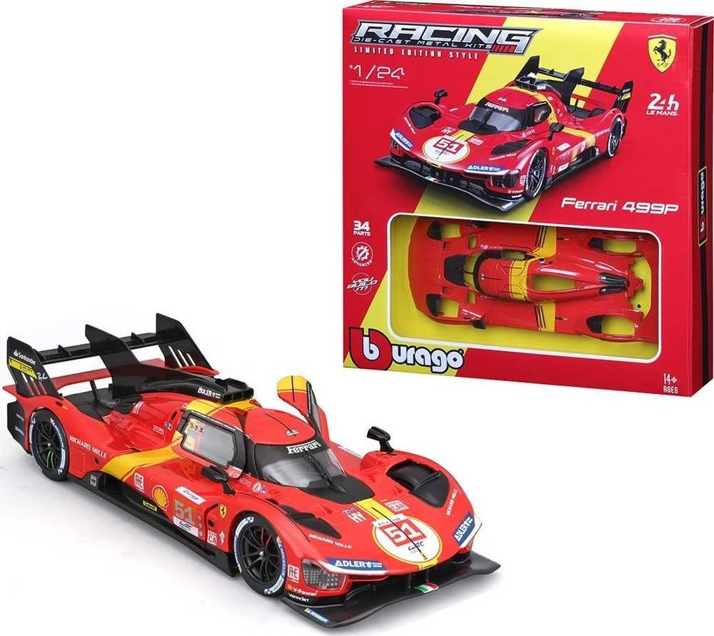 Bburago BBU 1:24 Ferrari Racing modelis KIT499P 26583 65831