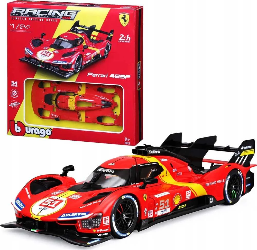 Bburago BBU 1:24 Ferrari Racing modelis KIT499P 26583 65831