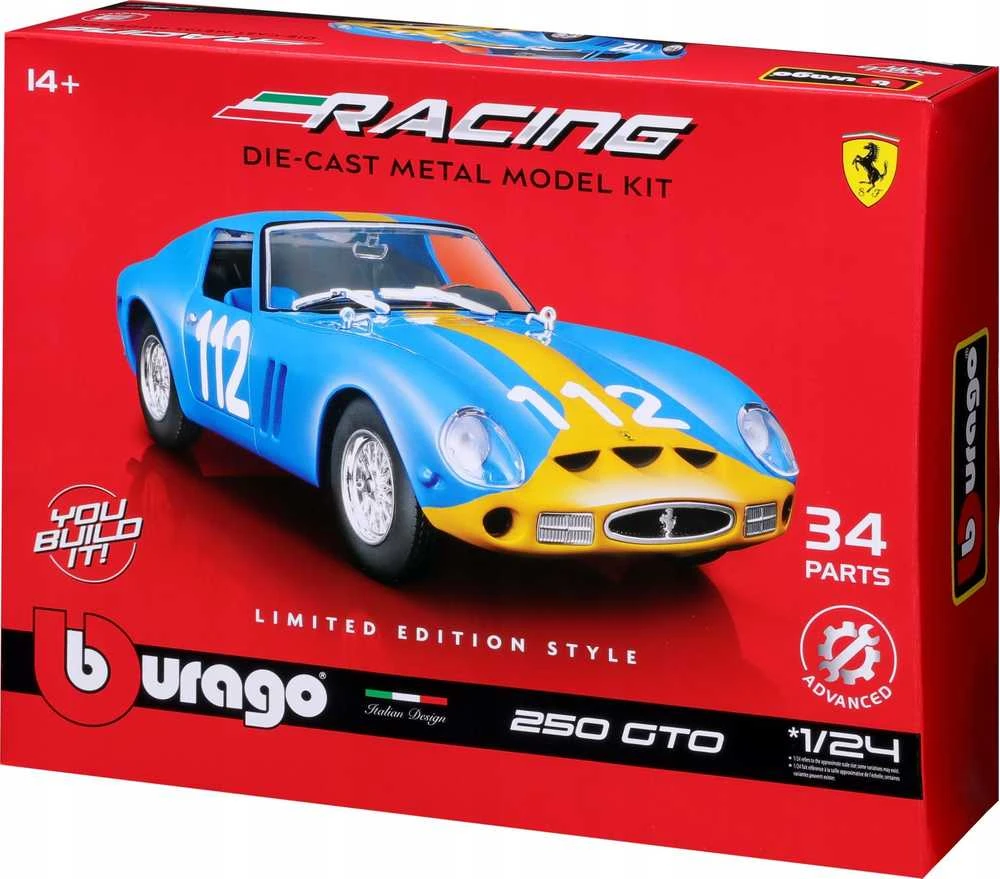 Bburago BBU 1:24 Ferrari Racing ModelKit 250 GTOBlue 26581