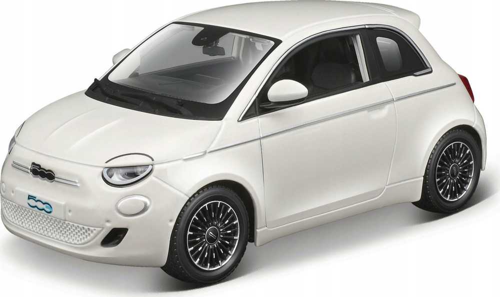 Bburago BBU 1:24 Fiat 500E 2023 Baltas 21110WT 11104