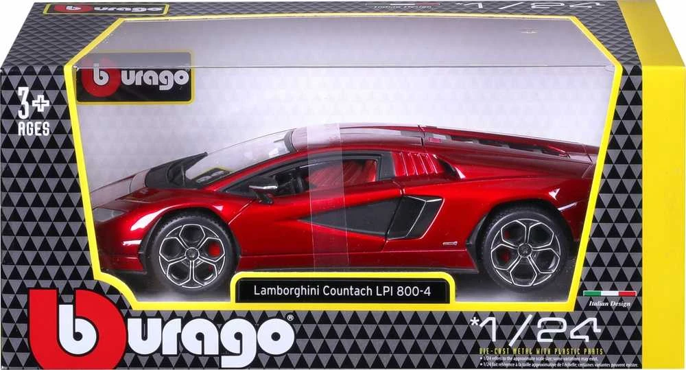 Bburago BBU 1:24 Lamborghini CountachLPI 800-4 Raudona 21102RD