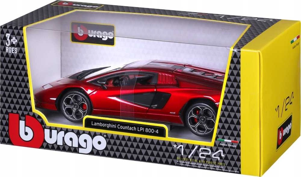 Bburago BBU 1:24 Lamborghini CountachLPI 800-4 Raudona 21102RD