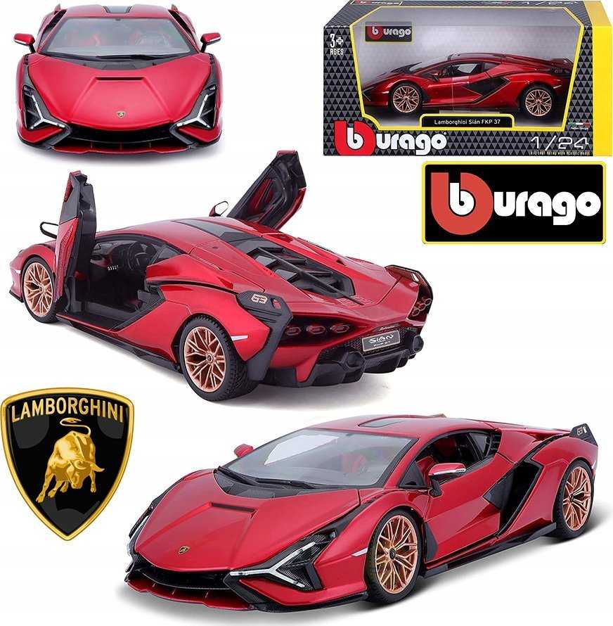 *BBURAGO metal. 1:24 Lamborghini, Sian FKP 37 czer