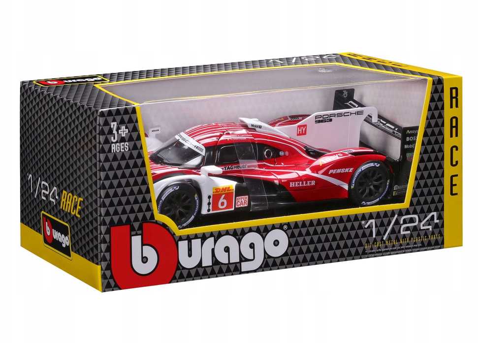 BBURAGO 1:24 lenktyninis automodelis Porsche 963, 18-28042
