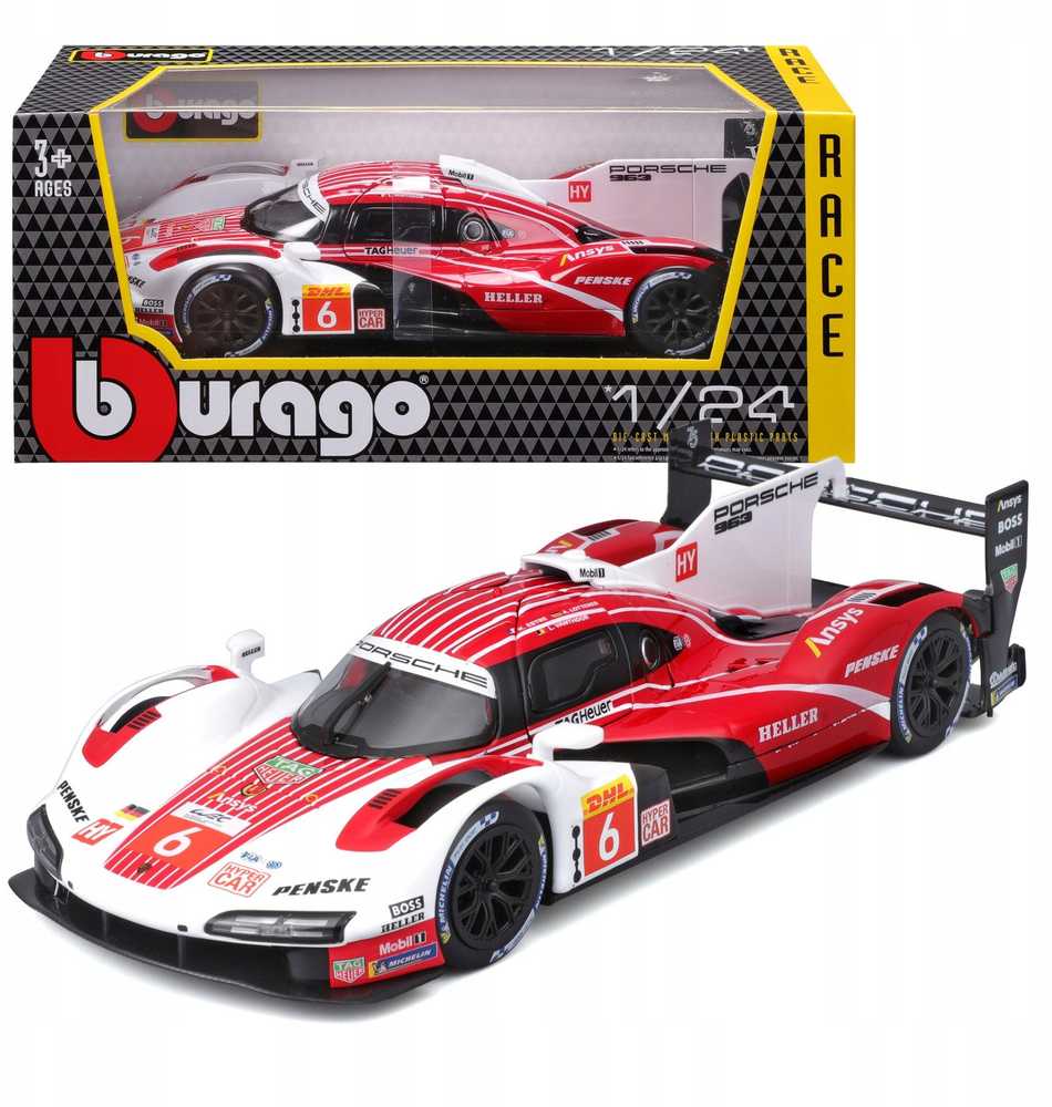 BBURAGO 1:24 lenktyninis automodelis Porsche 963, 18-28042