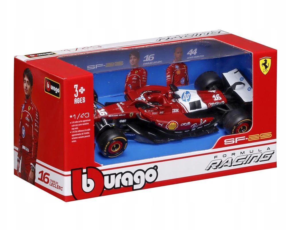 BBURAGO automodelis Scuderia Ferrari SF25 (2025) #44 Hamilton ir #16 Leclerc, 18-36853
