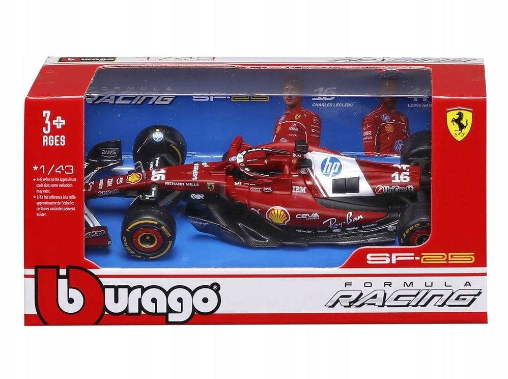BBURAGO automodelis Scuderia Ferrari SF25 (2025) #44 Hamilton ir #16 Leclerc, 18-36853