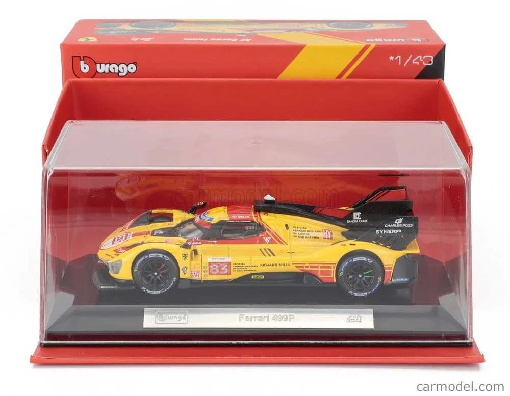 Bburago BBU 1:43 Ferrari Racing 499P geltonas 36317