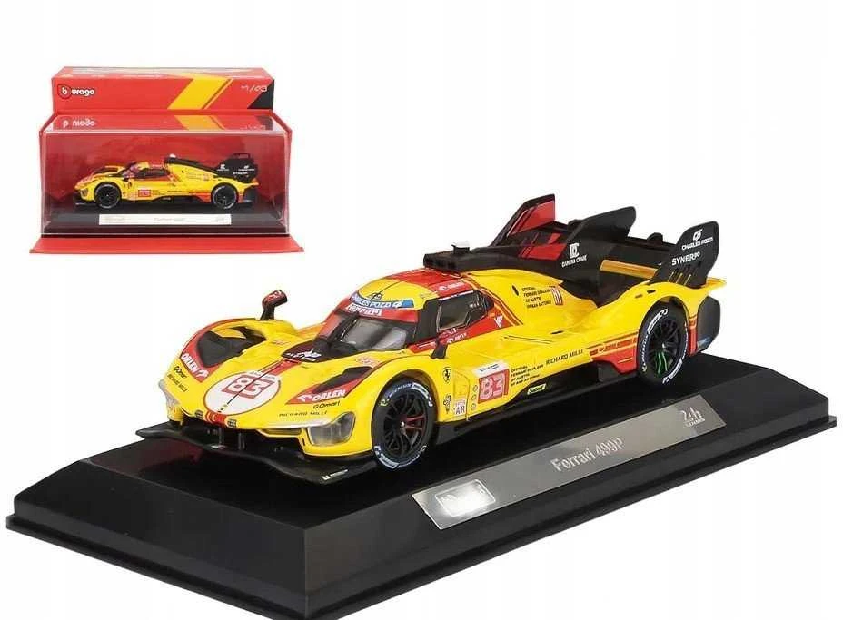 Bburago BBU 1:43 Ferrari Racing 499P geltonas 36317