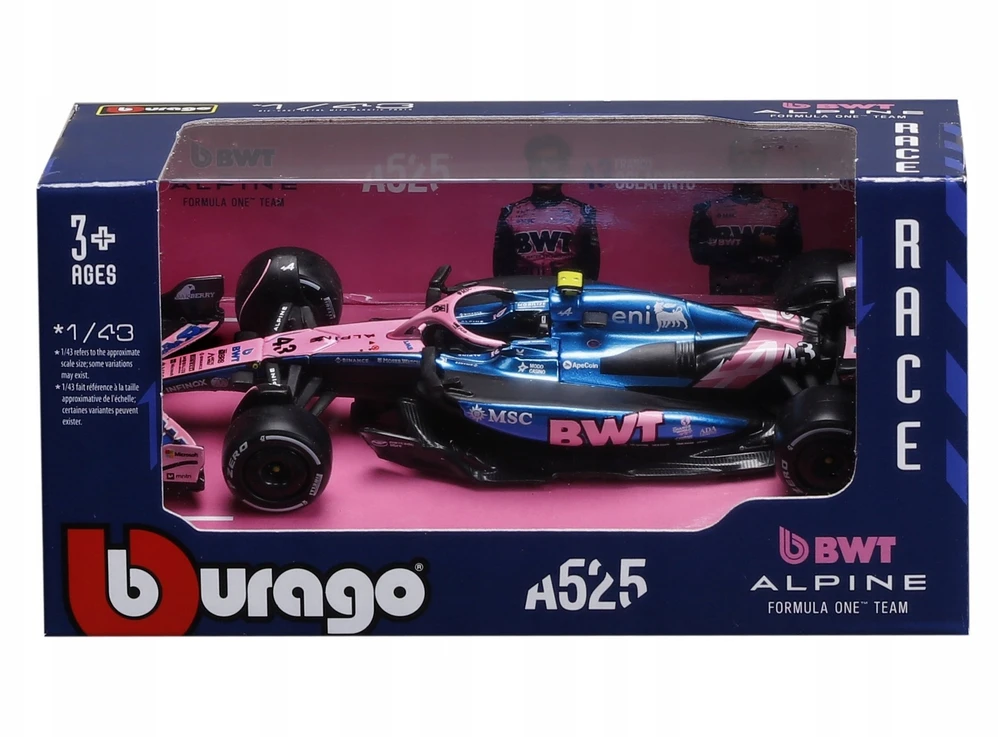 Bburago BBU 1:43 Formula Alpine A525 F.Colapinto 38257_43