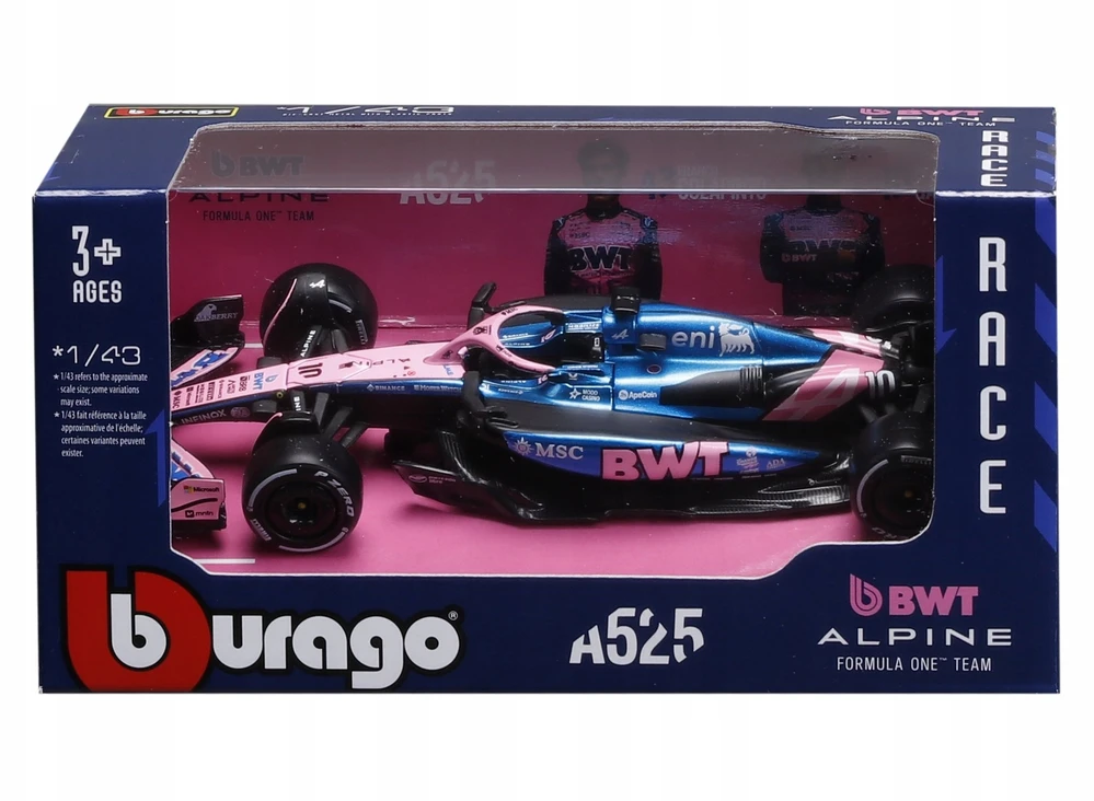 BBURAGO automodelis BWT Alpine A525 (2025) #10 Gasly ir #43 Colapinto, 18-38257