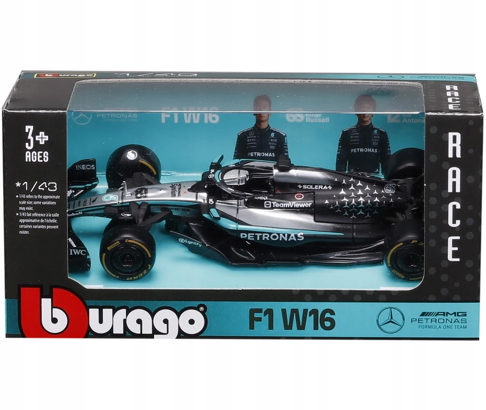 BBURAGO automodelis Mercedes-AMG Petronas W16E (2025) #12 Antonelli ir #63 Russell, 18-38237