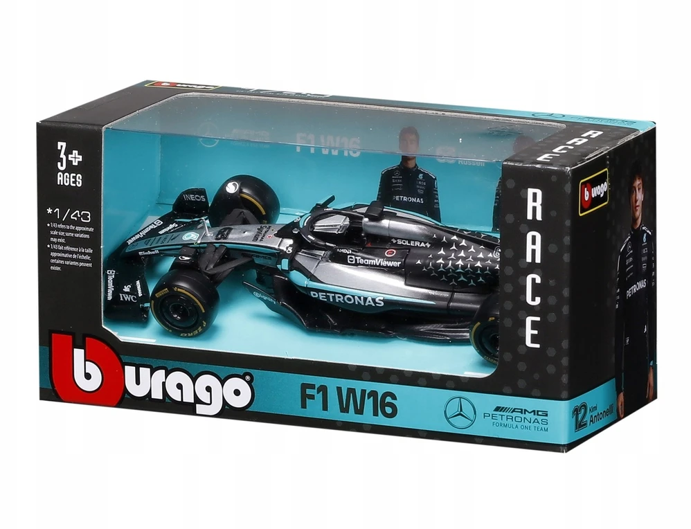 BBURAGO automodelis Mercedes-AMG Petronas W16E (2025) #12 Antonelli ir #63 Russell, 18-38237