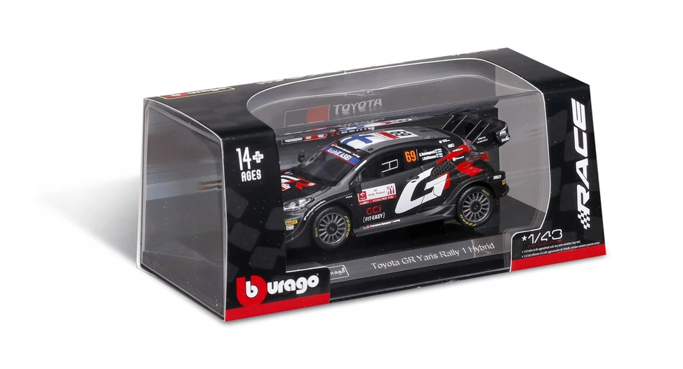 Bburago BBU 1:43 Race 2024 Toyota GR Yaris Rally Hub.38324
