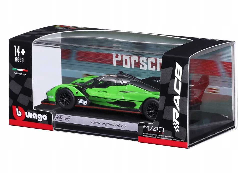 Bburago BBU 1:43 Race Lamborghini SC63 LMDH 38315 83153