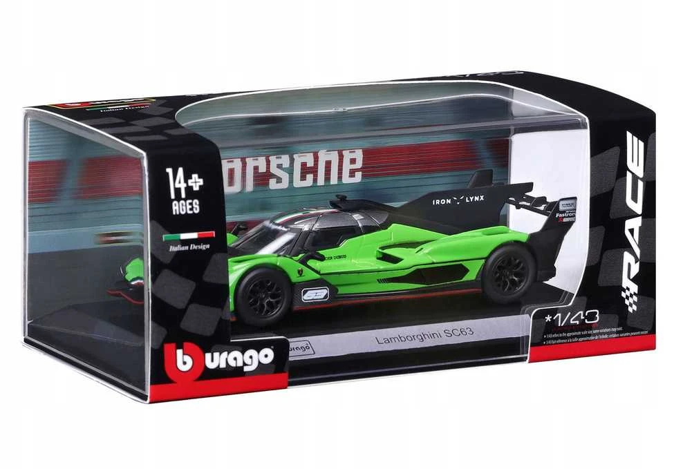 Bburago BBU 1:43 Race Lamborghini SC63 LMDH 38315 83153