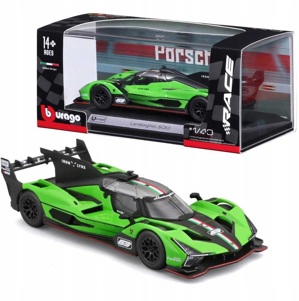 Bburago BBU 1:43 Race Lamborghini SC63 LMDH 38315 83153