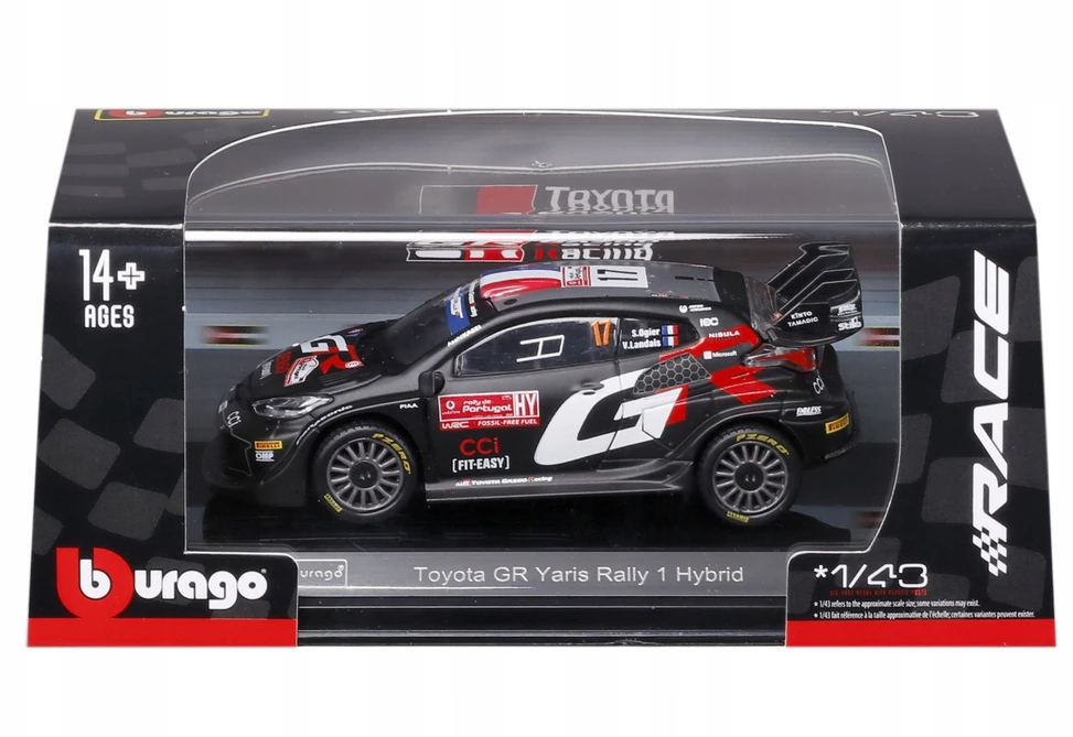 Bburago BBU 1:43 RaceToyota GR2024 Yaris Ogier 38323