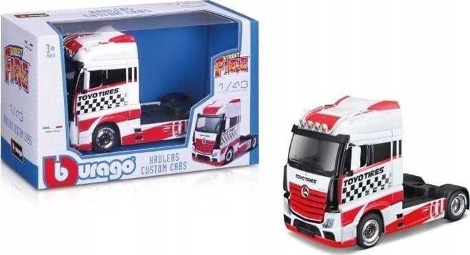 Bburago BBU 1:43 Street Fire HaulersCustom baltas/red 32201