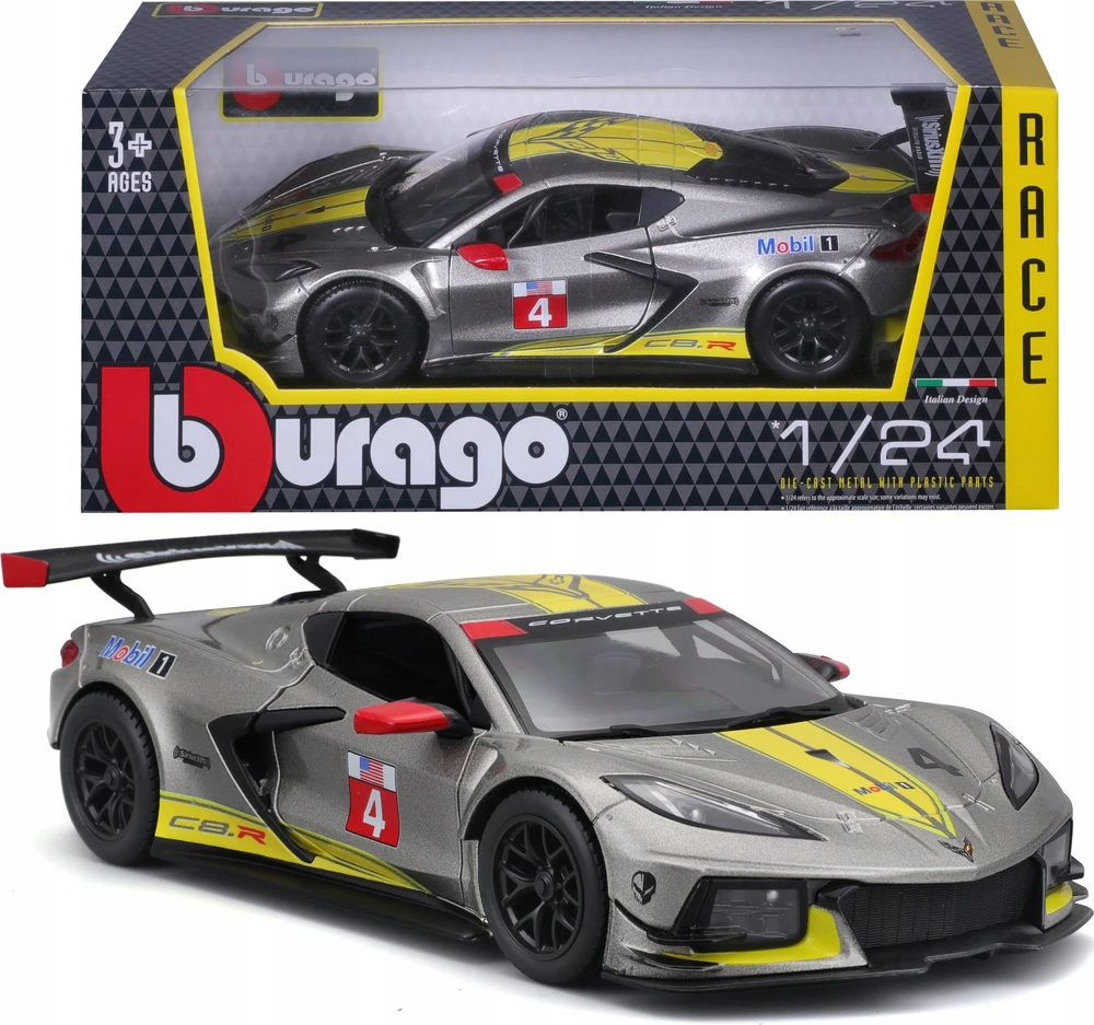 BBURAGO 1:24 automodelis 2020 Chevrolet Corvette C8R, 18-28024