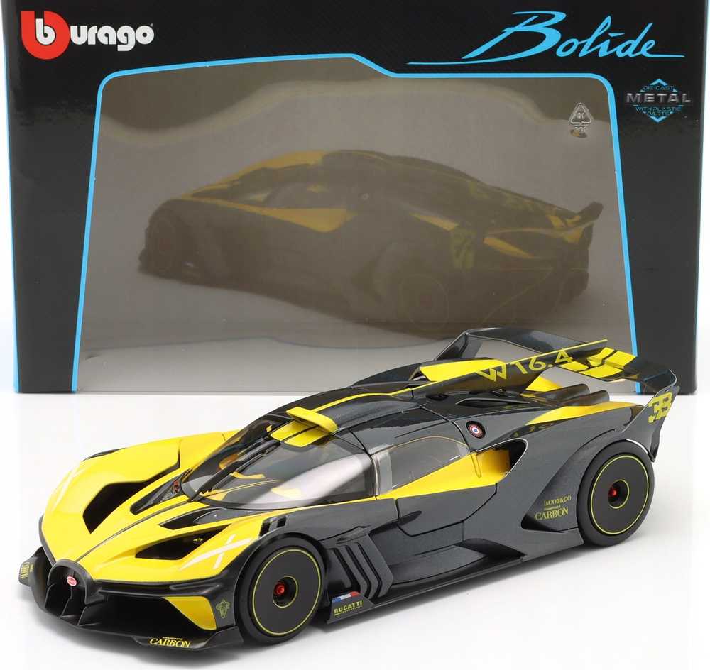 Bburago Bburago Bugatti Bolide, modelis vehicle (yellow/juodas)