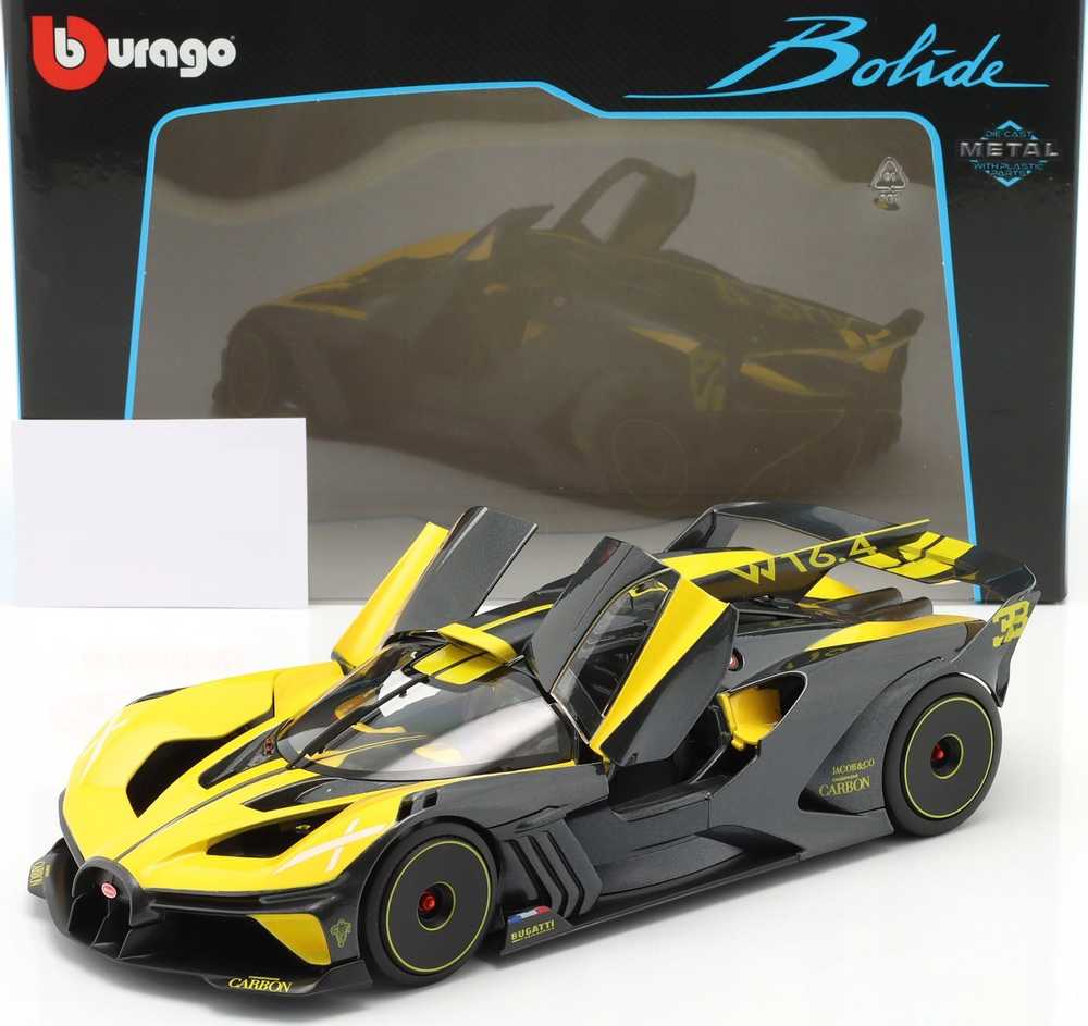 Bburago Bburago Bugatti Bolide, modelis vehicle (yellow/juodas)