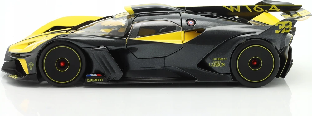 Bburago Bburago Bugatti Bolide, modelis automobilis (geltona/juoda)