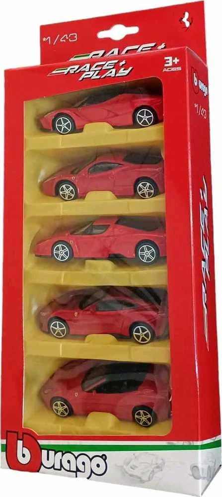 *BBURAGO metalas, 1:43, Ferrari Race+ Play 5-Pk