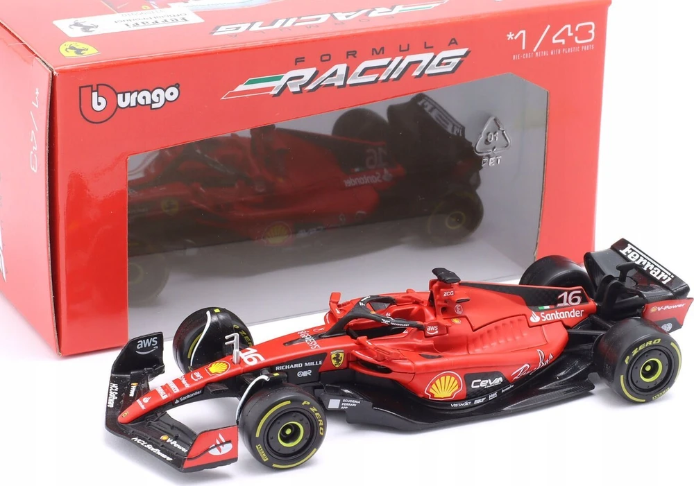 Bburago Ferrari Racing 2023 Sezonas Nr. 16 Leclerc BBURAGO