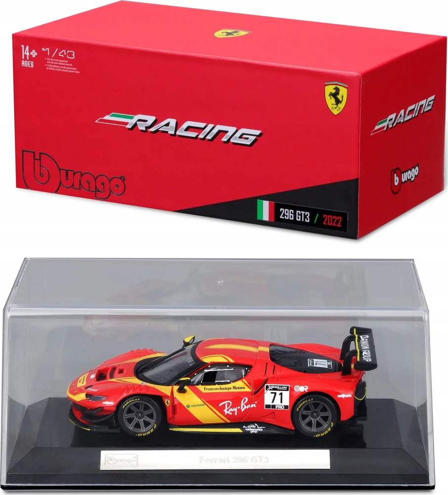 BBURAGO automodelis 1:43 Ferrari 296 GT3, 18-36313
