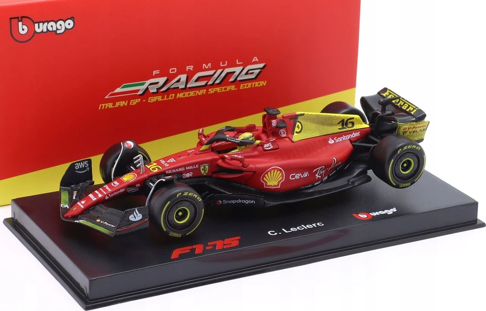 Bburago Ferrari Racing F1-75 Italijos GP 2022 #16 BBURAGO