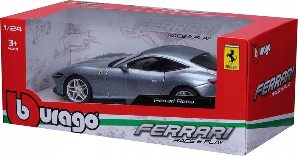 Bburago BBU 1:24 Ferrari Roma Pilkas 26029 GY