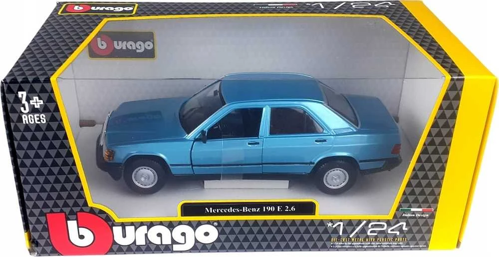 Bburago BBU 1:24 1987 Mercedes-Benz 190E Raudona 21103RD
