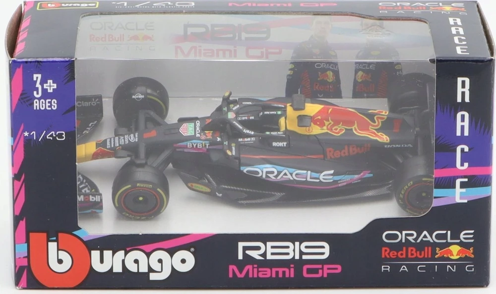 Bburago Race Oracle Raudona Bull Racing RB19 Miami #1 BBURAGO