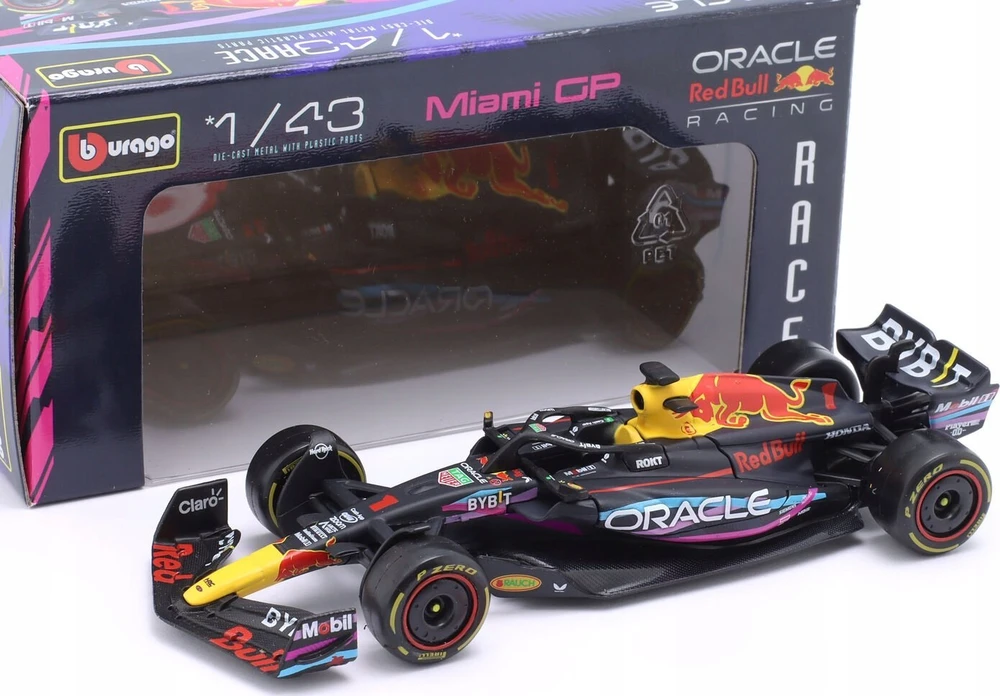 Bburago Race Oracle Raudona Bull Racing RB19 Miami #1 BBURAGO