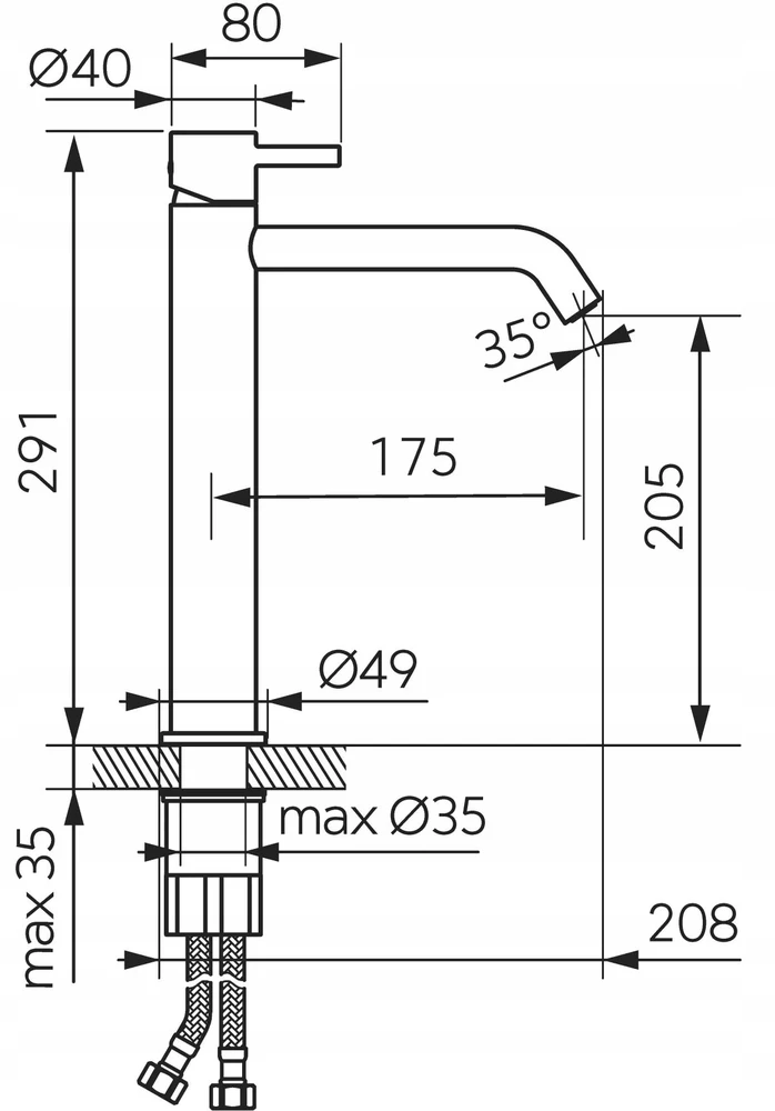 Washbasin faucet Ferro Ciriculus. pilkas col.