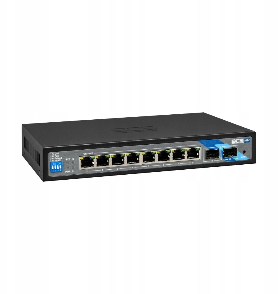 Šakotuvas SWITCH POE BCS-B-SP08G-2SFP 8 PRIEVADŲ SFP BCS BASIC
