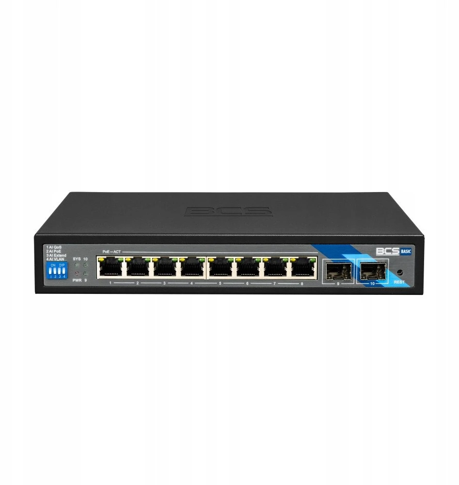 Šakotuvas SWITCH POE BCS-B-SP08G-2SFP 8 PRIEVADŲ SFP BCS BASIC